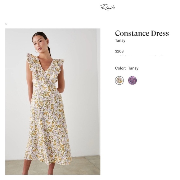 Rails Constance Linen Midi Dress Tansy Size Large Sun Dress Sundress Brunch NWT - Picture 3 of 15